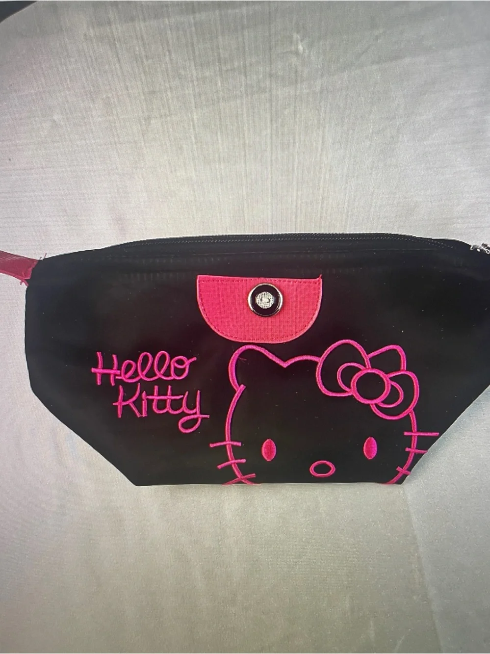 Hello Kitty Black and Hot Pink makeup bag
